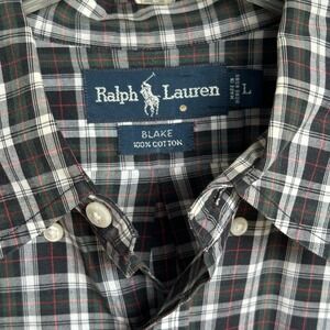 Ralph Lauren Blake Button Down Shirt‎ Mens Large Plaid Checkered Long Sleeve